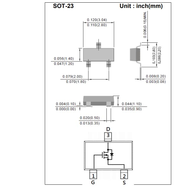 Mechanical Drawing - PANJIT PJA3439-AU P-Ch Enhancement Mode MOSFETs